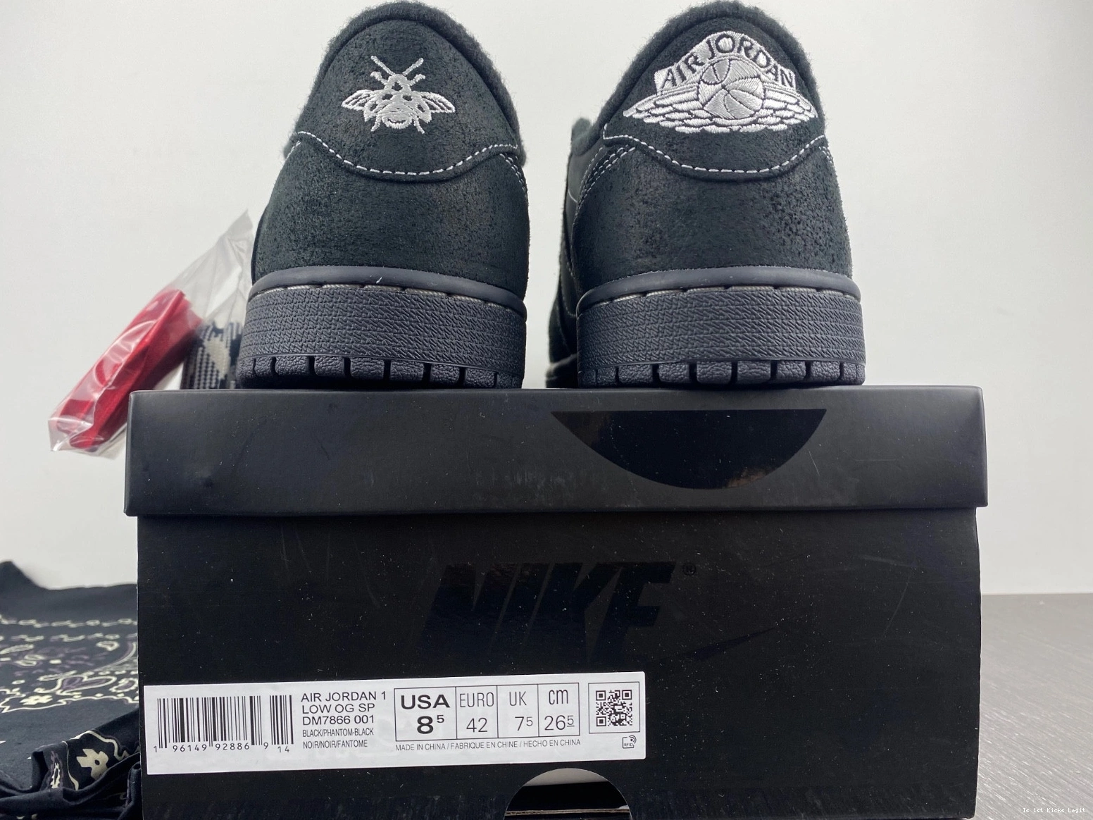 x ravis “Black  Air Phantom” Jordan Low 1 Scott DM7866-001 0921
